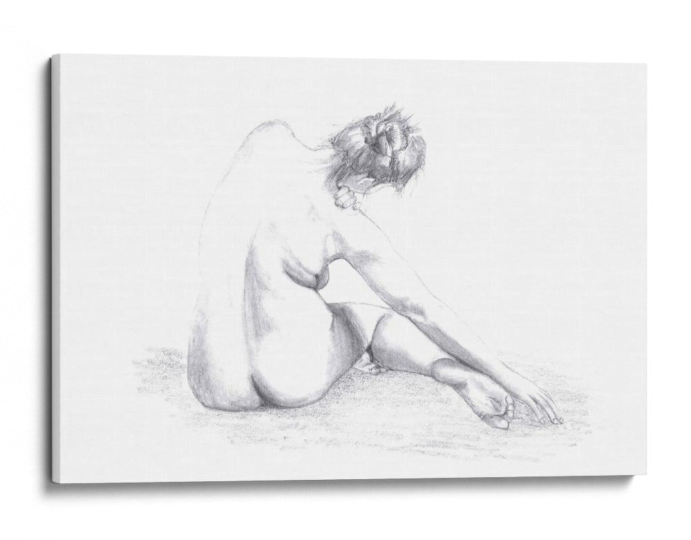 Desnuda sentada con gracia y cabello recogido - Fluidys Studio II | Cuadro decorativo de Canvas Lab
