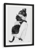 Mujer amorosa y gato negro distraído - Fluidys Studio II | Cuadro decorativo de Canvas Lab