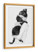 Mujer amorosa y gato negro distraído - Fluidys Studio II | Cuadro decorativo de Canvas Lab