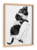 Mujer amorosa y gato negro distraído - Fluidys Studio II | Cuadro decorativo de Canvas Lab