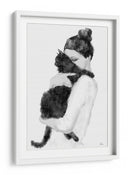 Mujer amorosa y gato negro distraído - Fluidys Studio II | Cuadro decorativo de Canvas Lab