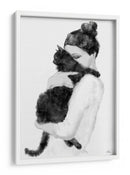 Mujer amorosa y gato negro distraído - Fluidys Studio II | Cuadro decorativo de Canvas Lab