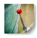 Paseo por la playa de la sombrilla roja - ambra | Cuadro decorativo de Canvas Lab