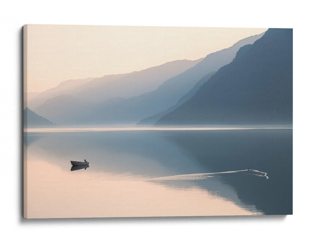Lago de la montaña brumosa - Gustav Davidsson | Cuadro decorativo de Canvas Lab