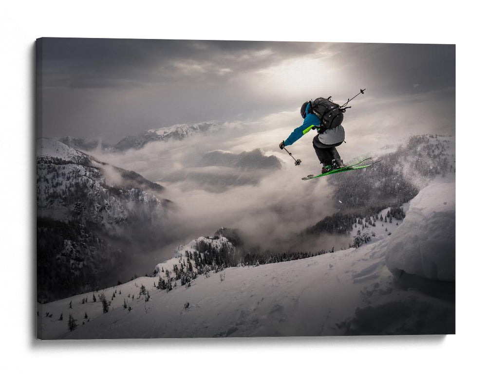 Salto de esquí de montaña épico - Sandi Bertoncelj | Cuadro decorativo de Canvas Lab
