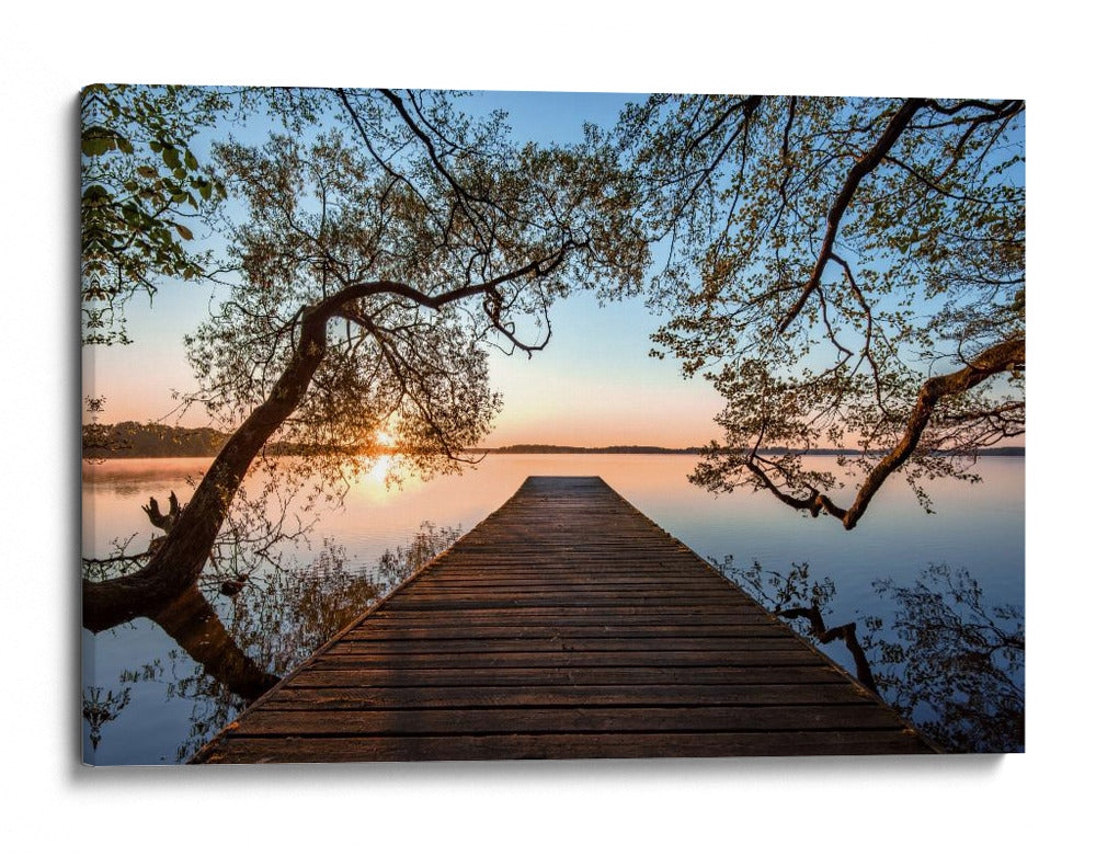 Serena puesta de sol sobre el lago - Keller | Cuadro decorativo de Canvas Lab