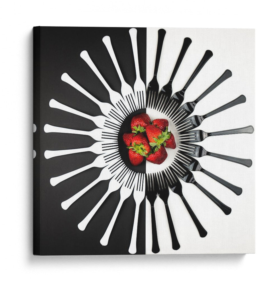 Tenedores de fresa contrastantes - Mike Melnotte | Cuadro decorativo de Canvas Lab