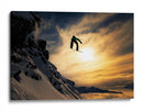 Salto al atardecer de un snowboarder - Jakob Sanne | Cuadro decorativo de Canvas Lab