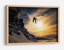 Salto al atardecer de un snowboarder - Jakob Sanne | Cuadro decorativo de Canvas Lab