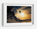 Salto al atardecer de un snowboarder - Jakob Sanne | Cuadro decorativo de Canvas Lab