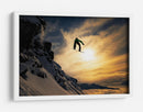 Salto al atardecer de un snowboarder - Jakob Sanne | Cuadro decorativo de Canvas Lab