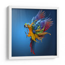 Salpicadura de loro vibrante - Sulaiman Almawash | Cuadro decorativo de Canvas Lab