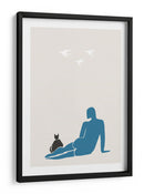 Gato negro, figura azul - Fluidys Studio II | Cuadro decorativo de Canvas Lab
