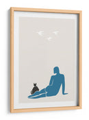Gato negro, figura azul - Fluidys Studio II | Cuadro decorativo de Canvas Lab