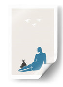Gato negro, figura azul - Fluidys Studio II | Cuadro decorativo de Canvas Lab