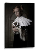 Retrato de una chica pelirroja y una mofeta - Carola Kayen-Mouthaan | Cuadro decorativo de Canvas Lab