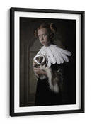 Retrato de una chica pelirroja y una mofeta - Carola Kayen-Mouthaan | Cuadro decorativo de Canvas Lab