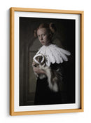Retrato de una chica pelirroja y una mofeta - Carola Kayen-Mouthaan | Cuadro decorativo de Canvas Lab