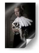 Retrato de una chica pelirroja y una mofeta - Carola Kayen-Mouthaan | Cuadro decorativo de Canvas Lab