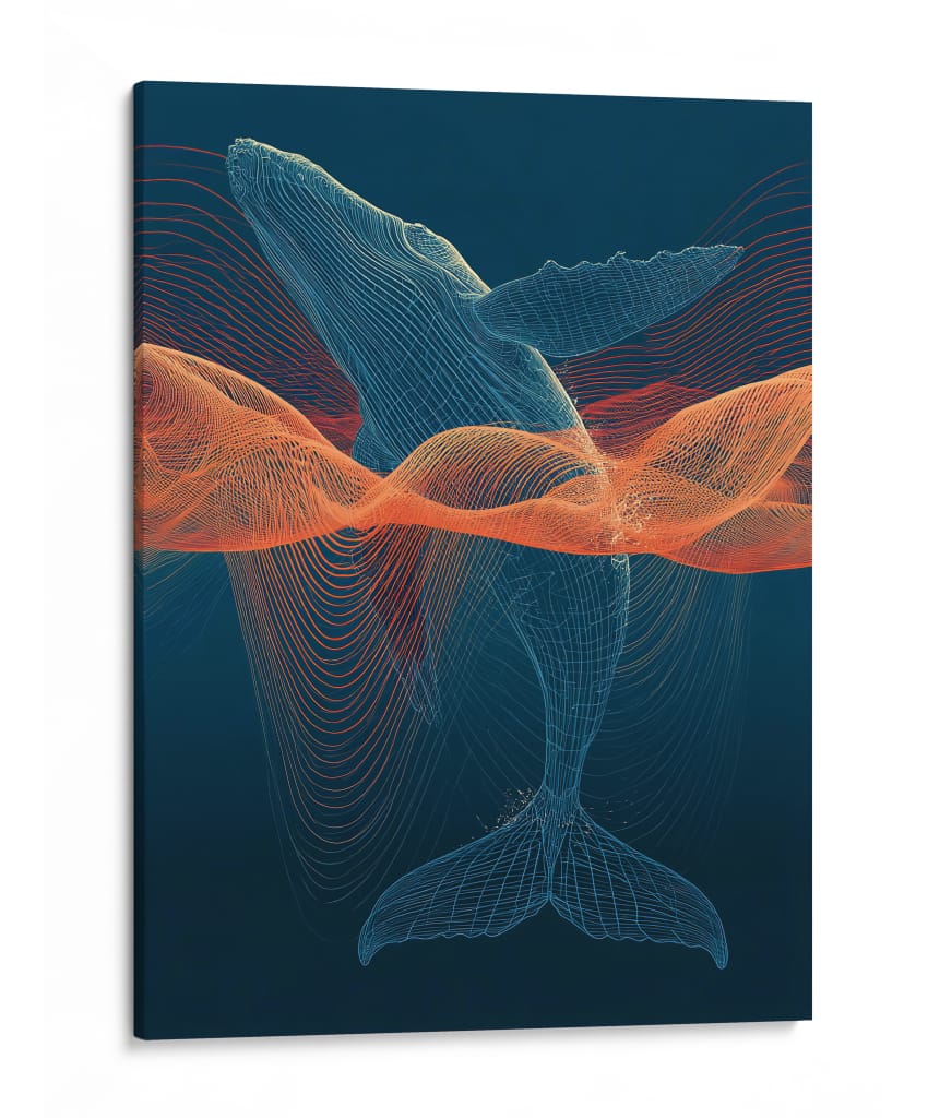 Ballena en lineas coloridas - DIEGO D L | Cuadro decorativo de Canvas Lab