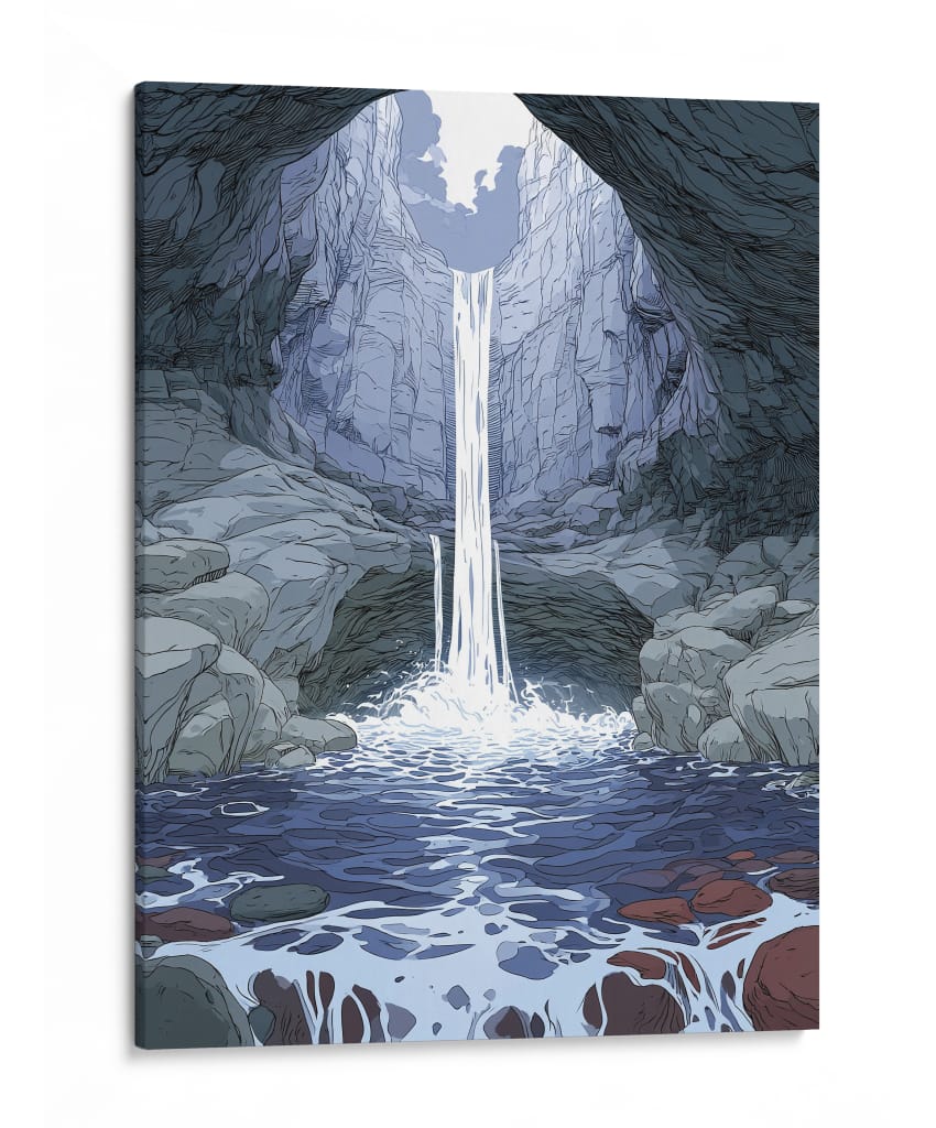 Caverna con cascada - DIEGO D L | Cuadro decorativo de Canvas Lab