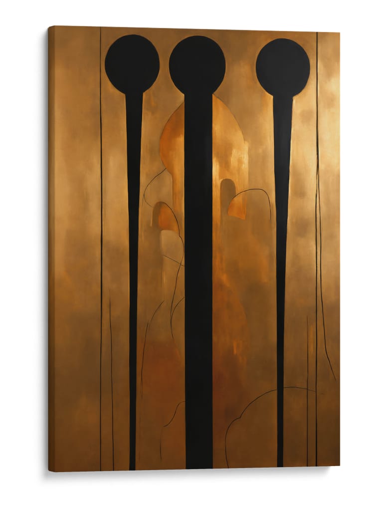 Tres Dimensiones Doradas - DEA Digital Esoteric Art | Cuadro decorativo de Canvas Lab