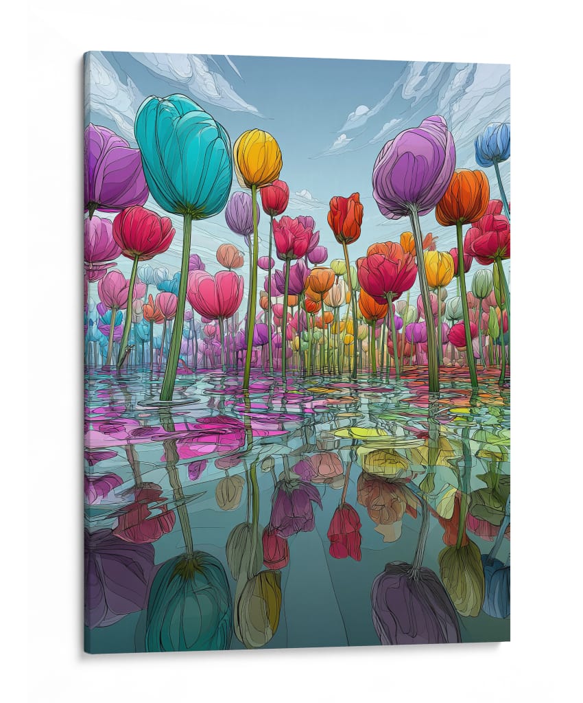 Flores en la naturaleza acuática - DIEGO D L | Cuadro decorativo de Canvas Lab