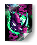 Furia de Neón Rinoceronte - Puffy Design | Cuadro decorativo de Canvas Lab
