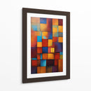 Vitral Azul y Naranja - DEA Digital Esoteric Art | Cuadro decorativo de Canvas Lab