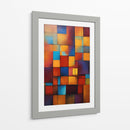 Vitral Azul y Naranja - DEA Digital Esoteric Art | Cuadro decorativo de Canvas Lab