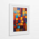 Vitral Azul y Naranja - DEA Digital Esoteric Art | Cuadro decorativo de Canvas Lab