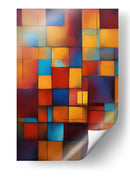Vitral Azul y Naranja - DEA Digital Esoteric Art | Cuadro decorativo de Canvas Lab