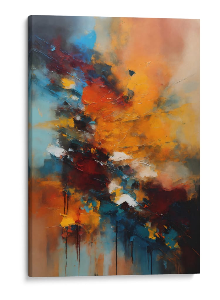 Bruma Azul Naranja - DEA Digital Esoteric Art | Cuadro decorativo de Canvas Lab