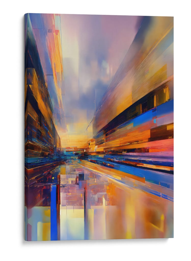 Fuga Azul y Naranja - DEA Digital Esoteric Art | Cuadro decorativo de Canvas Lab