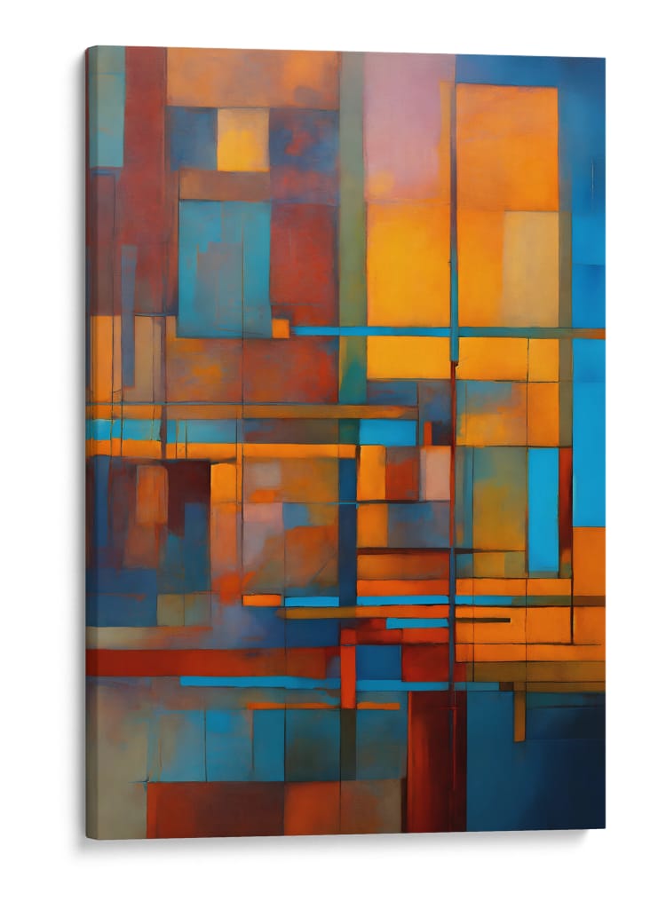 Ensamble Naranja y Azul - DEA Digital Esoteric Art | Cuadro decorativo de Canvas Lab