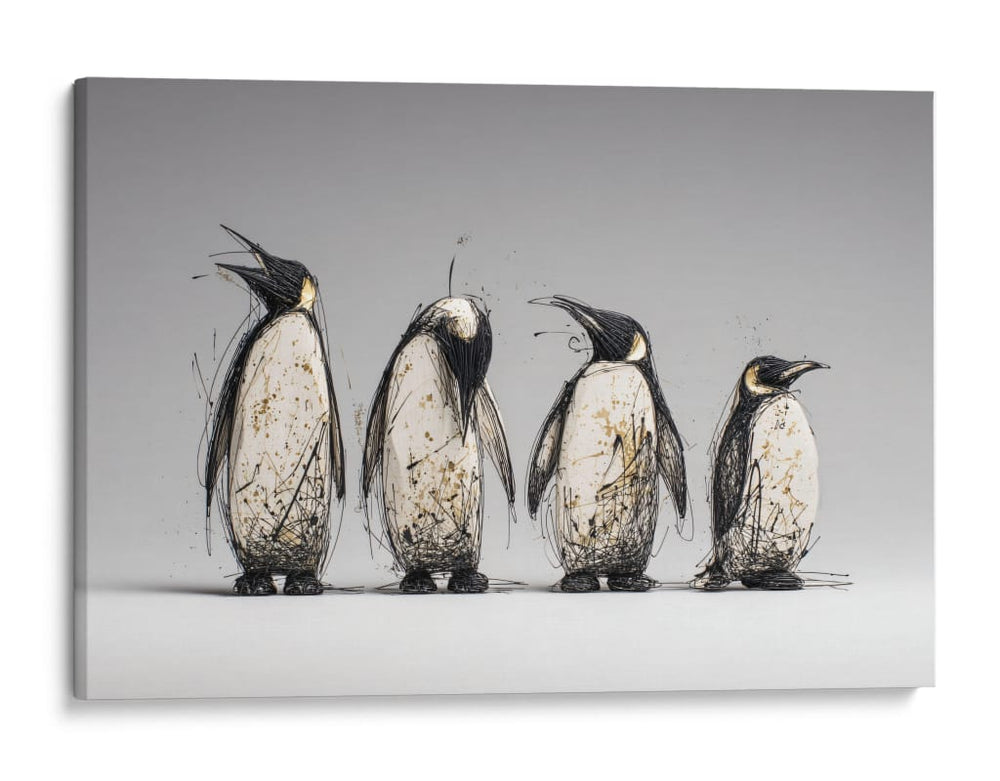 4 pingüinos  - DIEGO D L | Cuadro decorativo de Canvas Lab