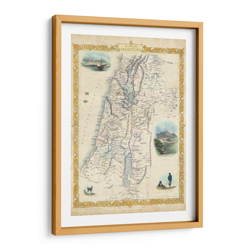 Mapa Vintage De Palestina - J. Rapkin | Cuadro decorativo de Canvas Lab