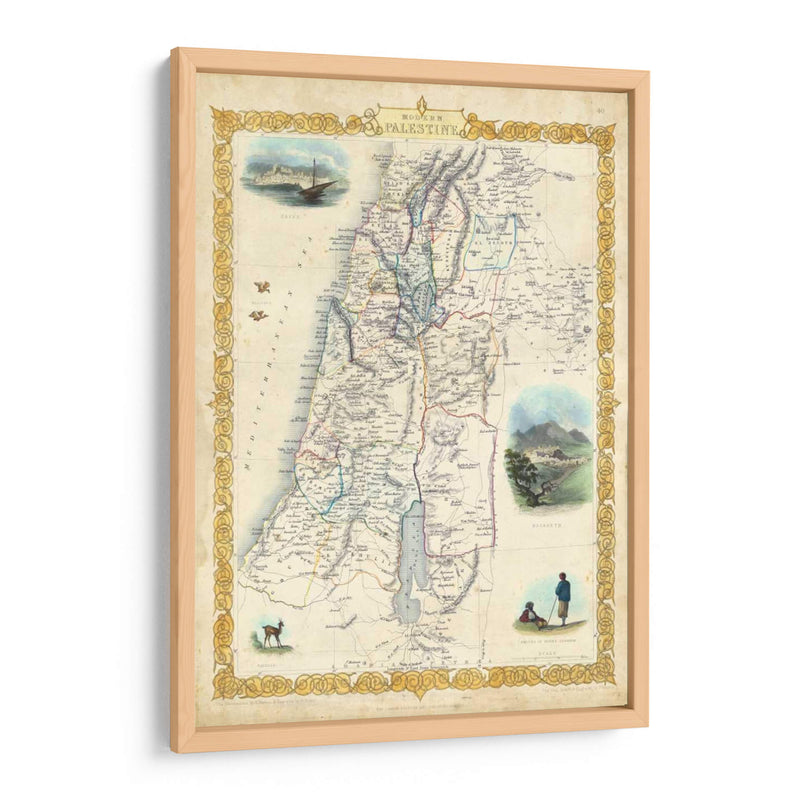 Mapa Vintage De Palestina - J. Rapkin | Cuadro decorativo de Canvas Lab