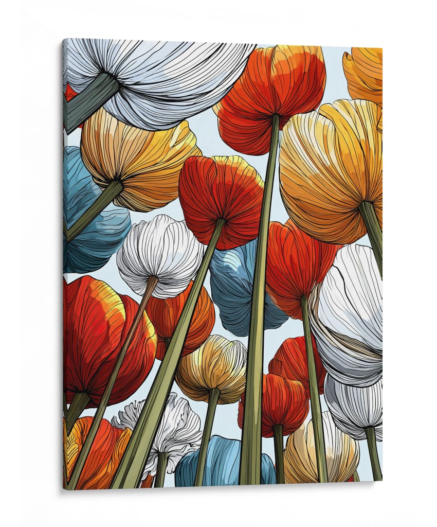 Tulipanes de colores en oleo - DIEGO D L | Cuadro decorativo de Canvas Lab