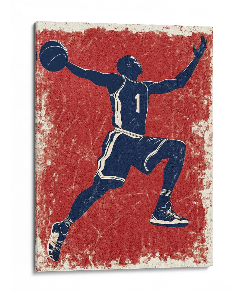 Baloncesto Salto Rojo - Fluidys Studio | Cuadro decorativo de Canvas Lab