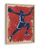 Baloncesto Salto Rojo - Fluidys Studio | Cuadro decorativo de Canvas Lab