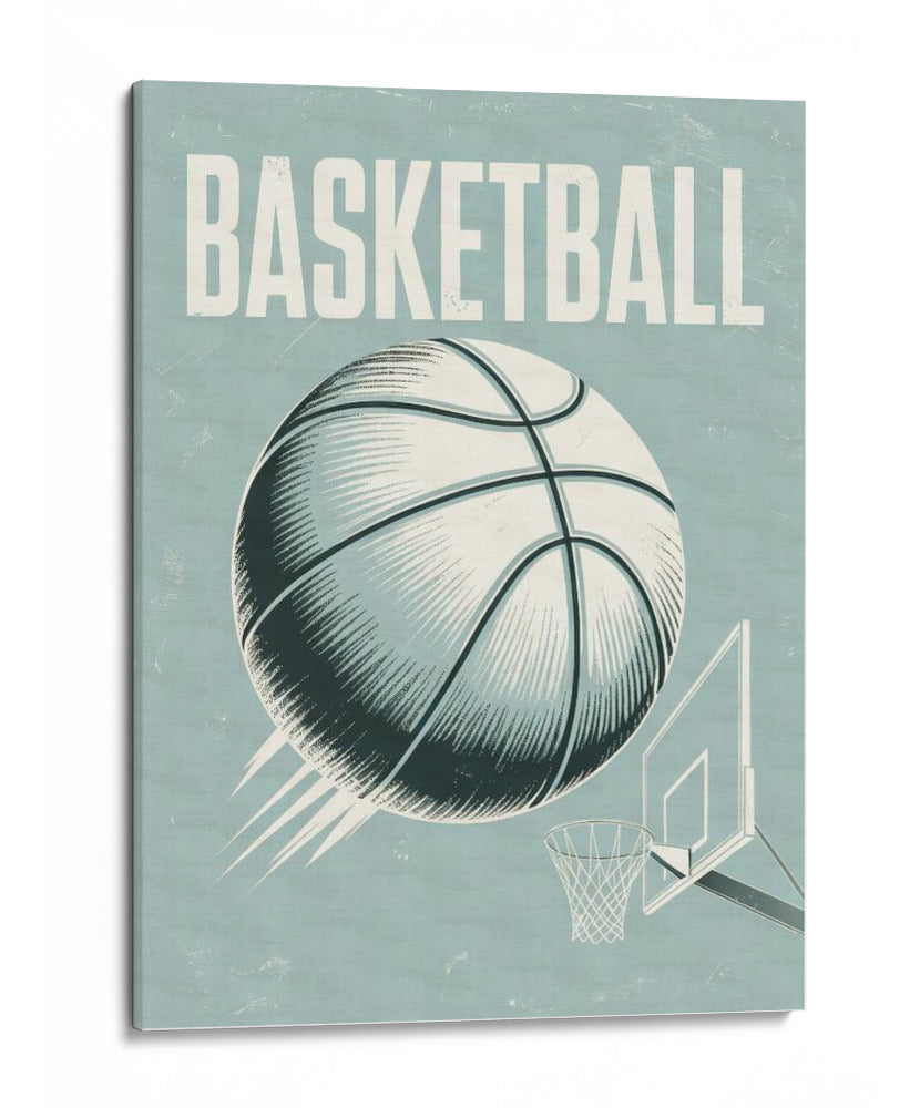 Acción de baloncesto retro - Andreas Magnusson | Cuadro decorativo de Canvas Lab