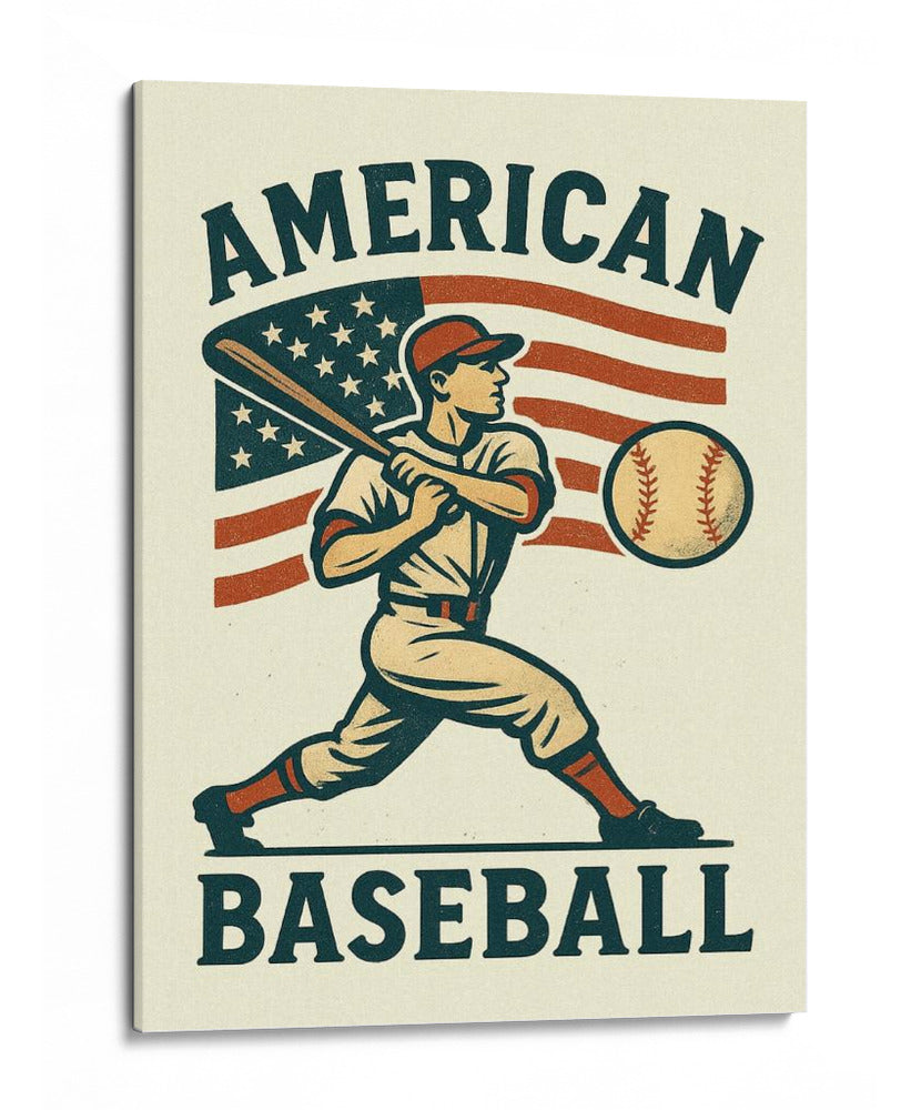 American Baseball Player - Fluidys Studio IV | Cuadro decorativo de Canvas Lab