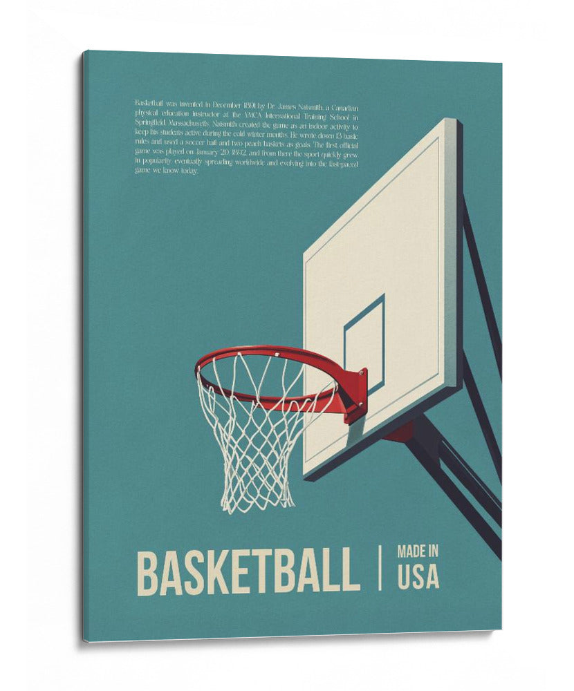 Aro de baloncesto retro - Andreas Magnusson | Cuadro decorativo de Canvas Lab