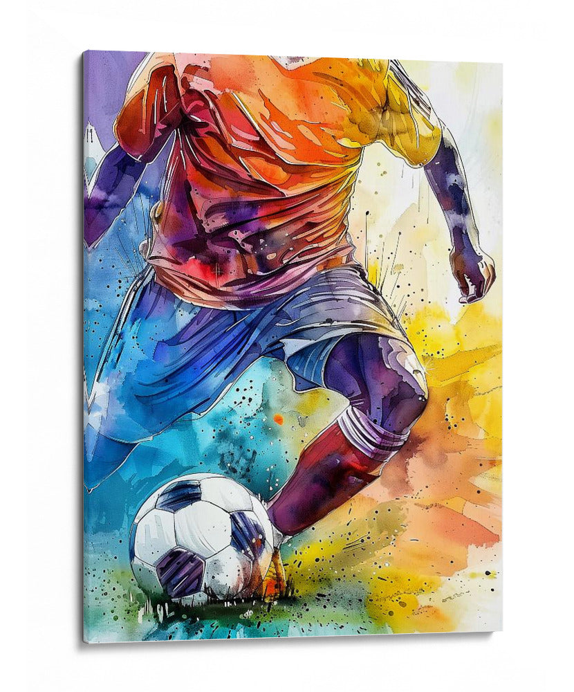 Acción futbolística vibrante - Justyna Jaszke | Cuadro decorativo de Canvas Lab