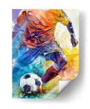 Acción futbolística vibrante - Justyna Jaszke | Cuadro decorativo de Canvas Lab