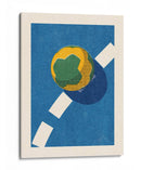 Balón de juego en la cancha azul - Daniel Coulmann | Cuadro decorativo de Canvas Lab