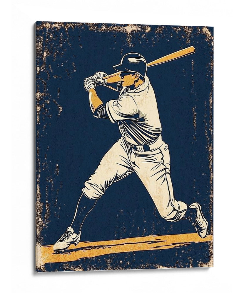 Bateador de béisbol antiguo - Fluidys Studio IV | Cuadro decorativo de Canvas Lab