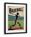 Béisbol clásico: afiche de litografía vintage con bateador - Andreas Magnusson | Cuadro decorativo de Canvas Lab