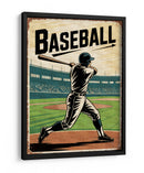 Béisbol clásico: afiche de litografía vintage con bateador - Andreas Magnusson | Cuadro decorativo de Canvas Lab